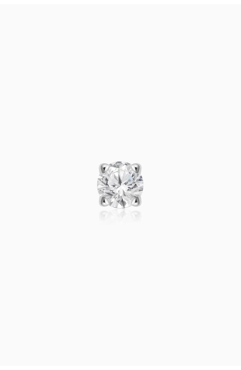 Oradina 14K White Gold Shine Bright Diamond Single Small Stud, Main, color, White Gold