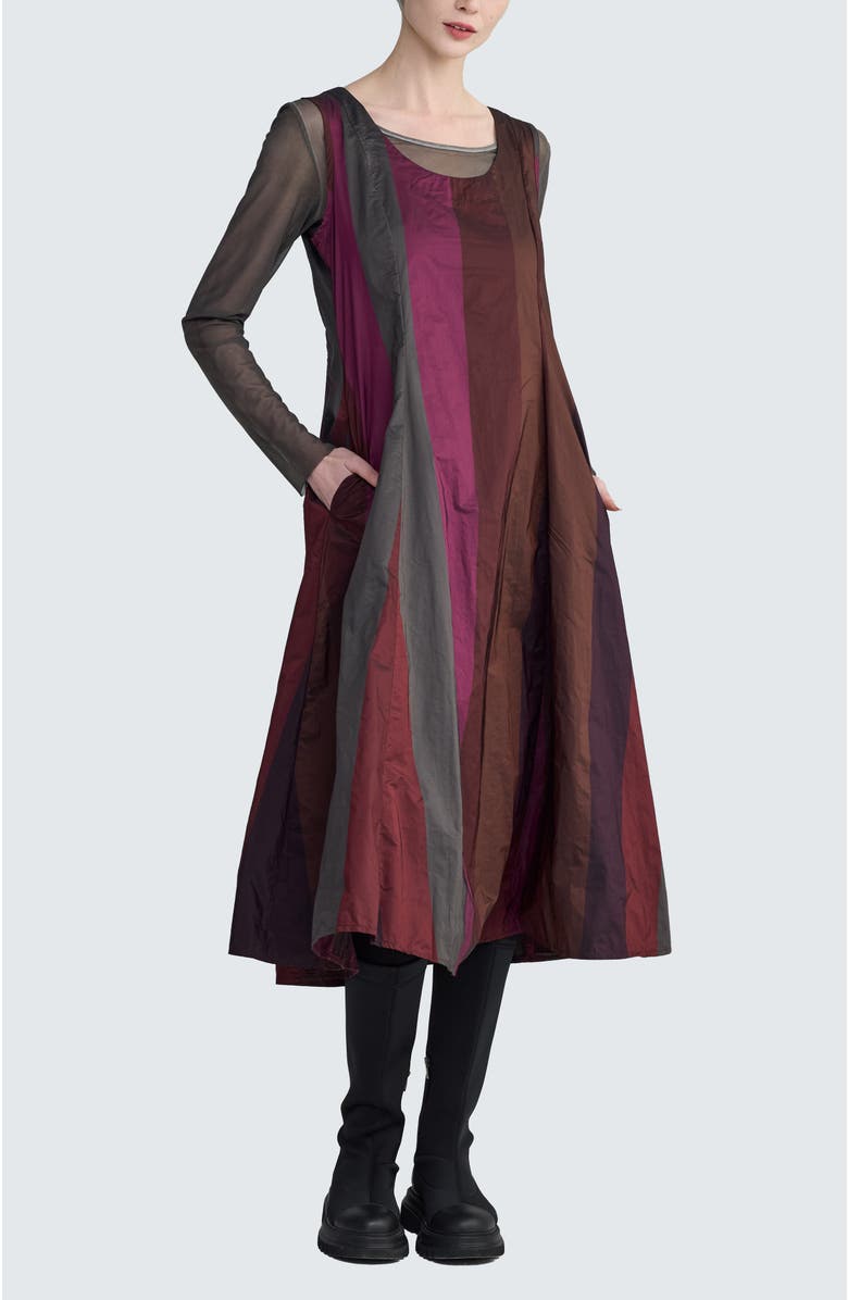 LUUKAA Ruby Pleated Dress, Alternate, color, Dark Scarlet