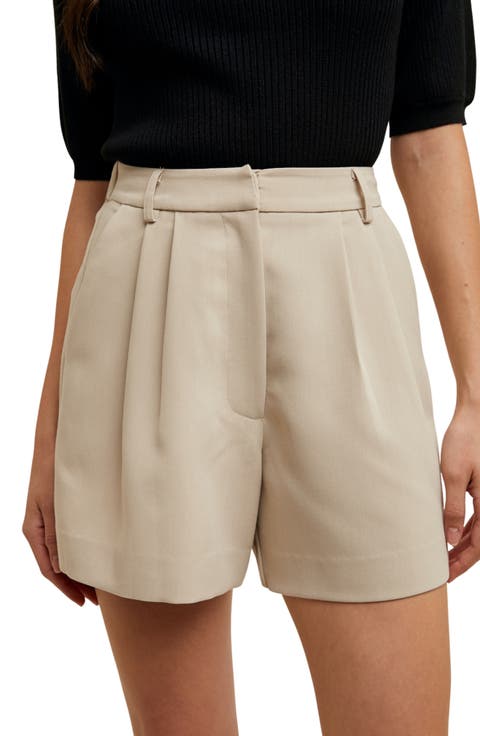 Pleat Twill Shorts