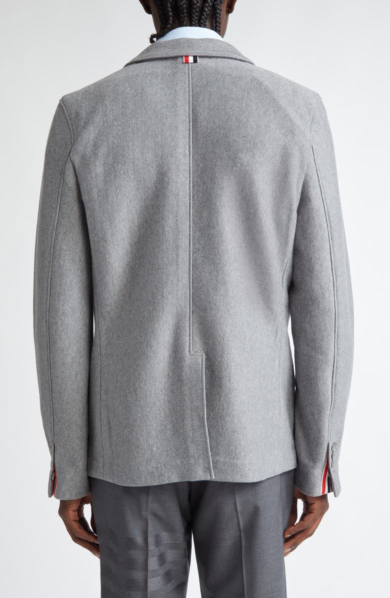Thom Browne Double Face Knit Cotton Sack Jacket, Alternate, color, Medium Grey