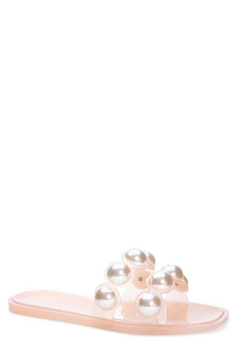 Carlo Pearly Double Strap Slide Sandal (Women)