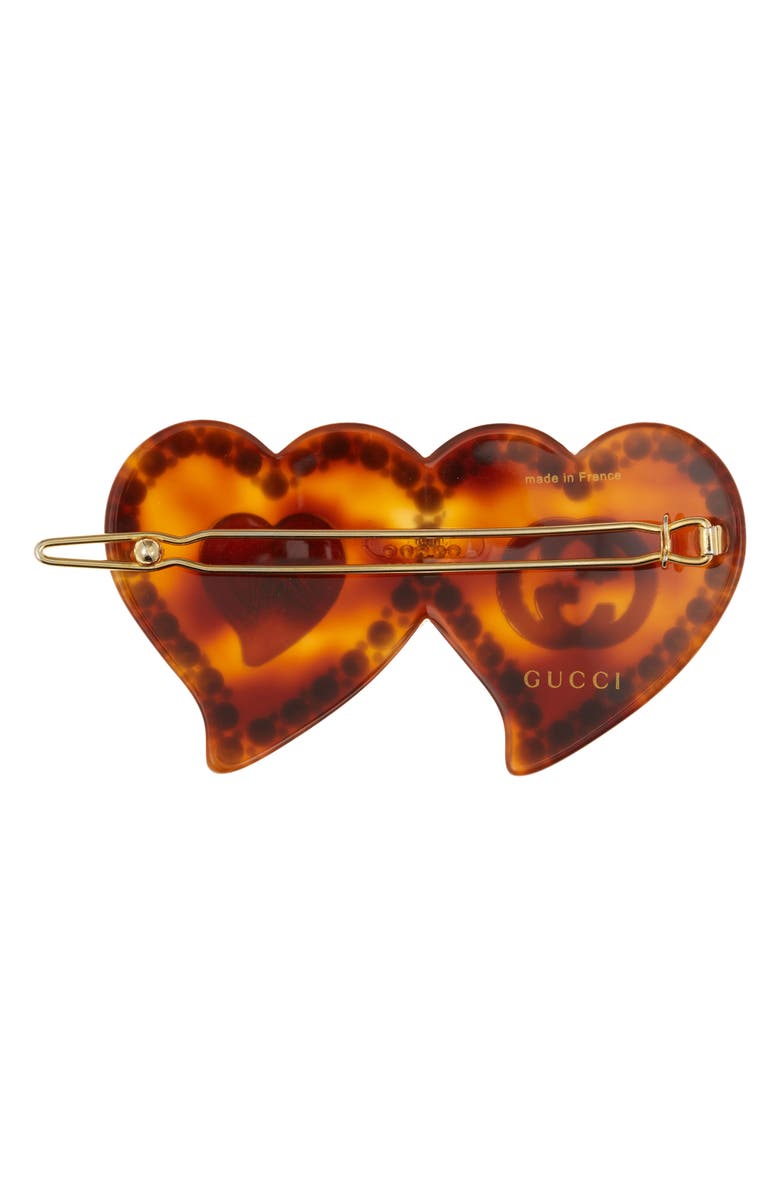 Gucci GG Hearts Hair Clip, Alternate, color, 