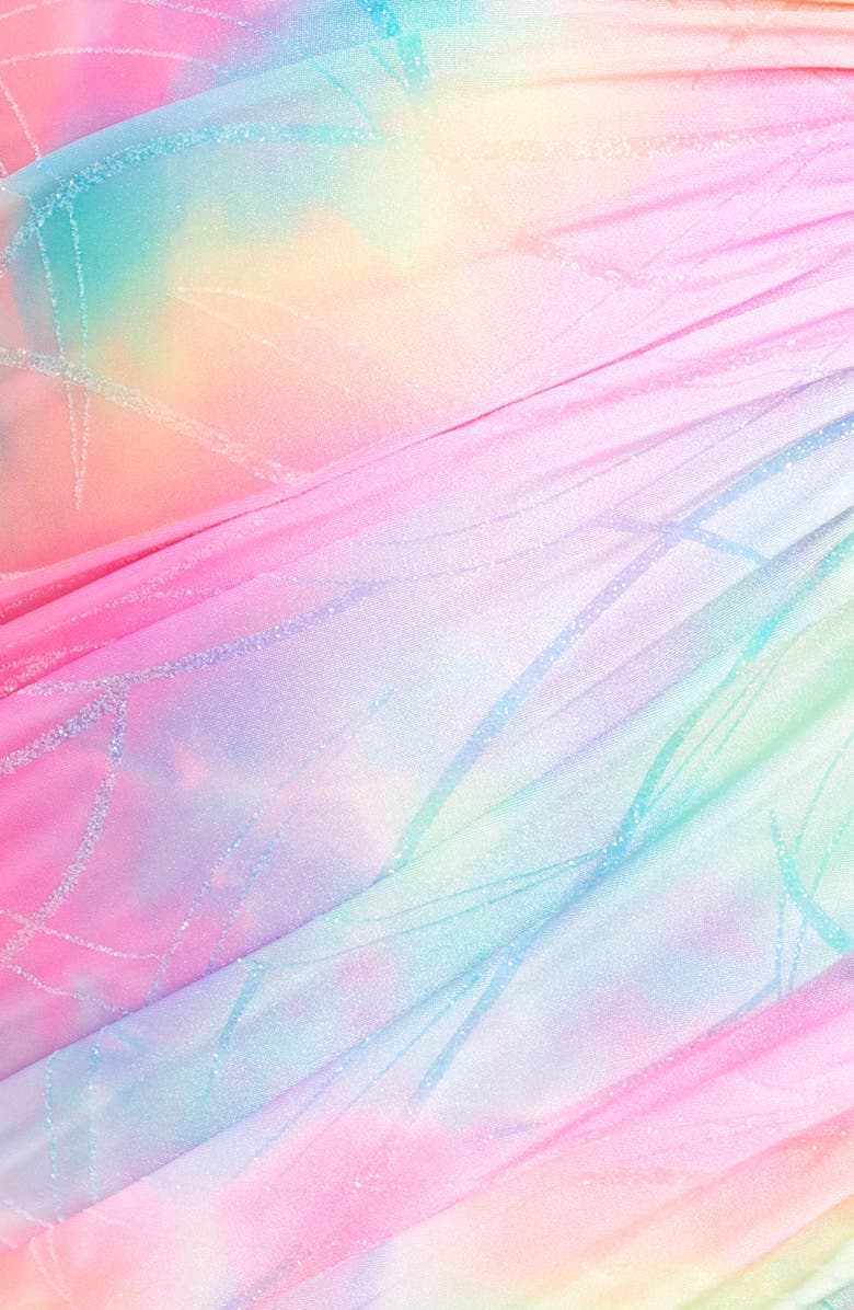 Sies Marjan Jolene Glitter Tie Dye Off the Shoulder Long Sleeve Minidress, Alternate, color, 