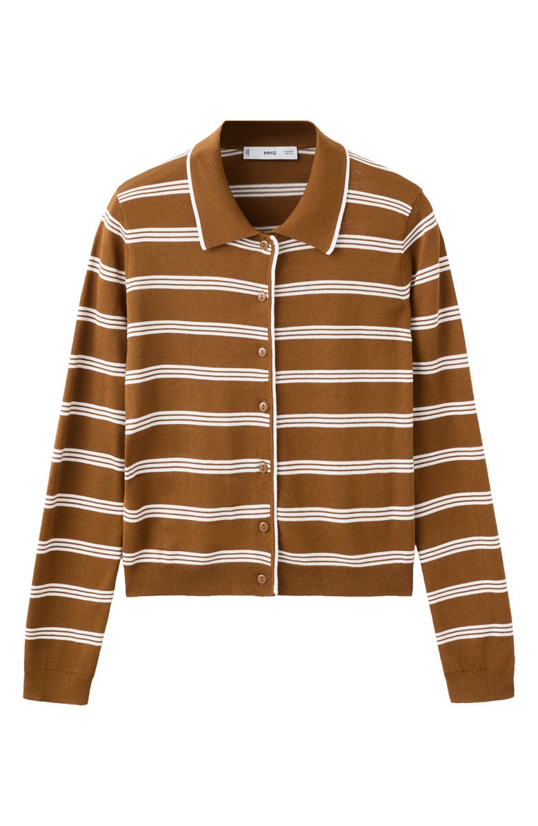 MANGO Stripe Collared Cardigan, Main, color, 