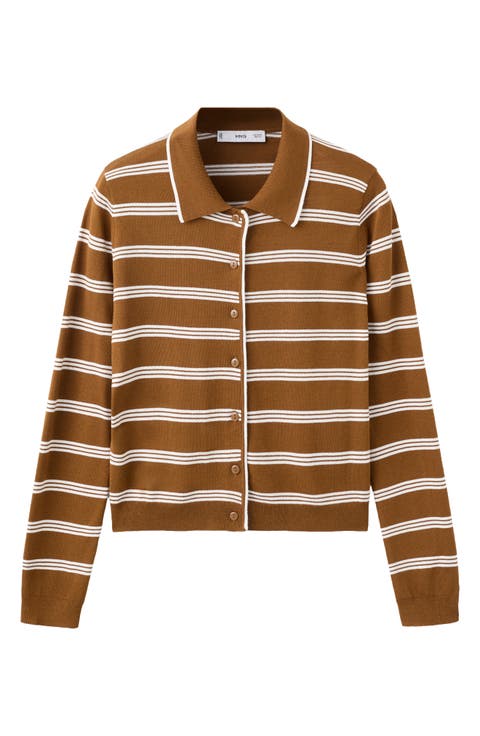 Stripe Collared Cardigan