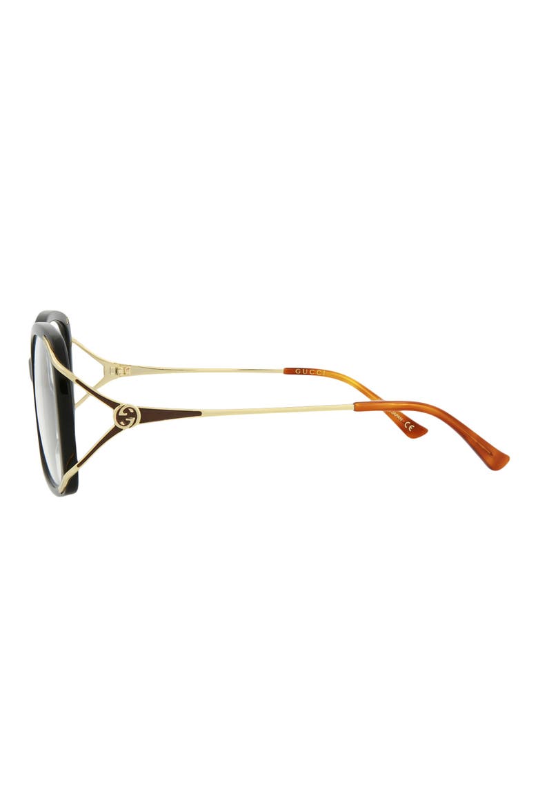 55mm Square Optical Frames, Alternate, color, BLACK GOLD TRANSPARENT