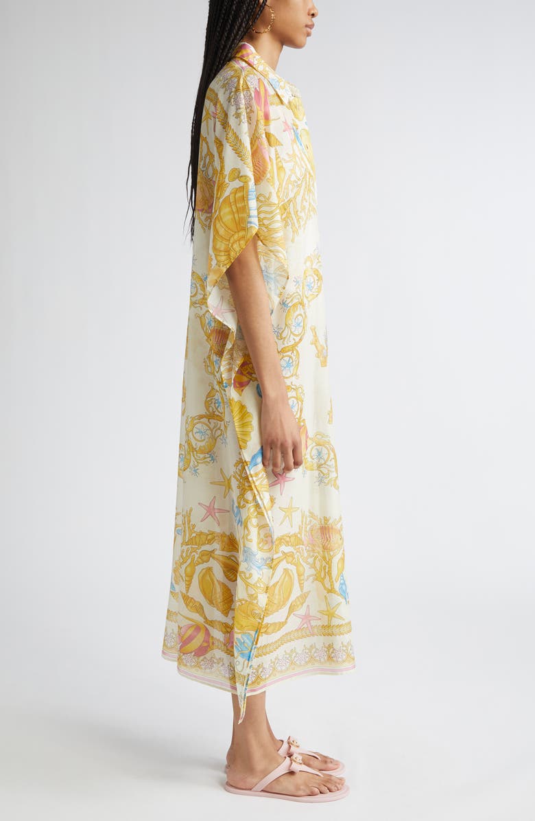 Versace Underwater Barocco Voile Cover-Up Shirtdress, Alternate, color,