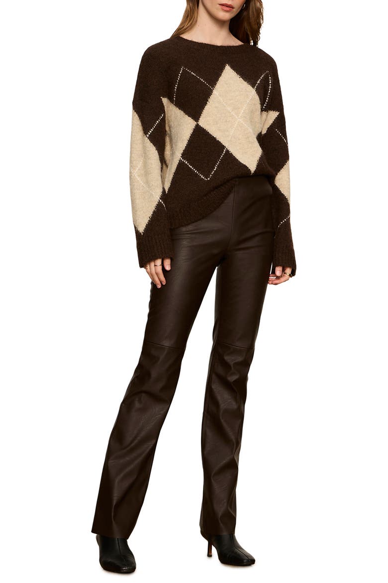 Sashay Faux Leather Pants, Alternate, color, ESPRESSO BROWN MARTINI
