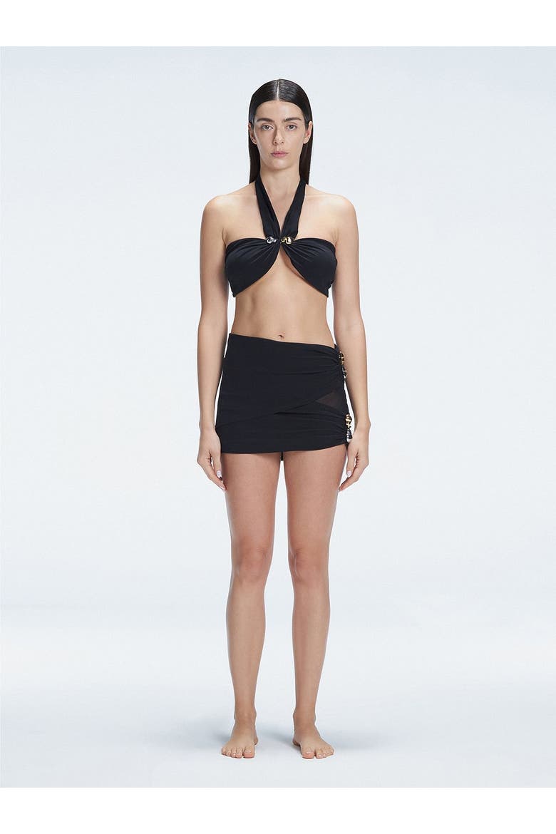 Siena Mesh Detail Mini Skirt, Alternate, color, Black