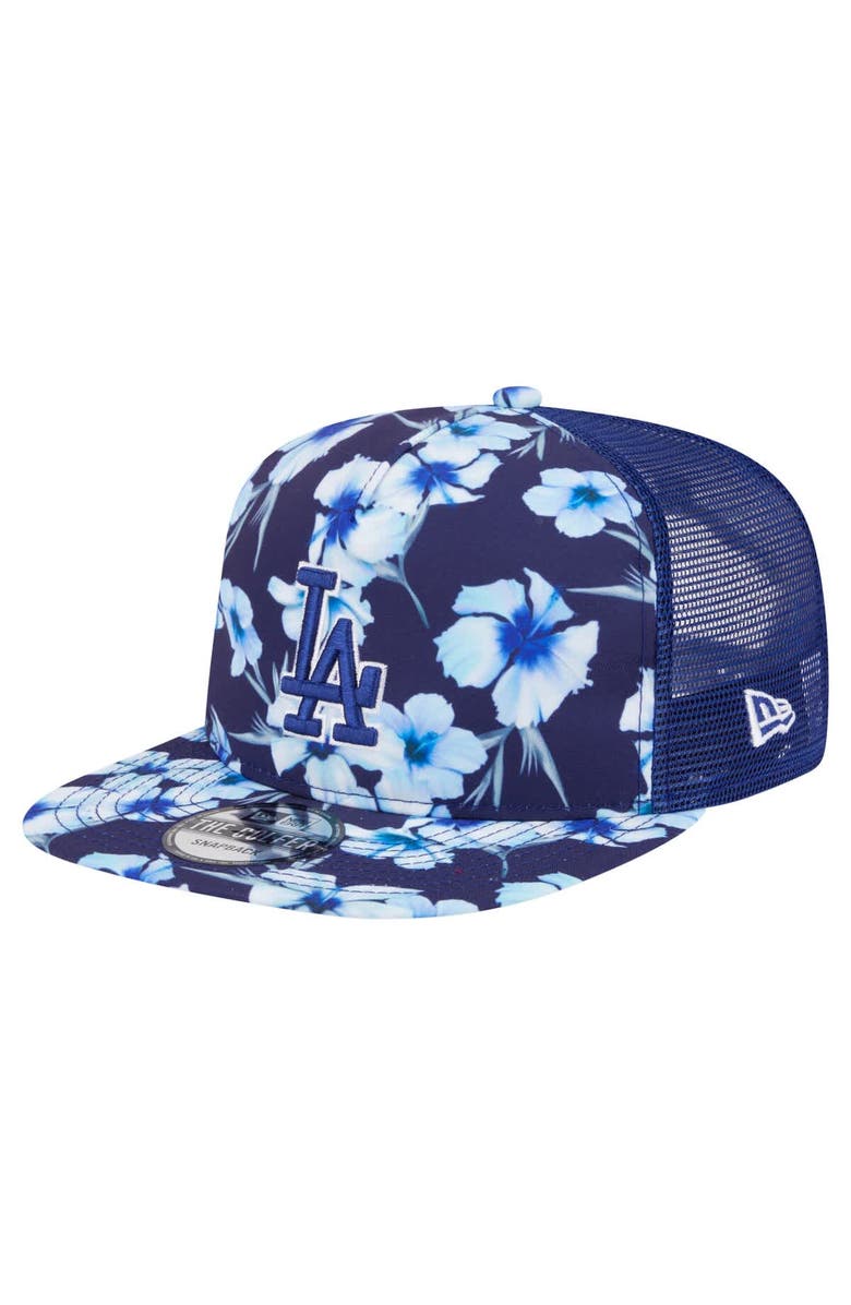 New Era Men's New Era Royal Los Angeles Dodgers Adventure Pattern Golfer Trucker Snapback Hat, Main, color,