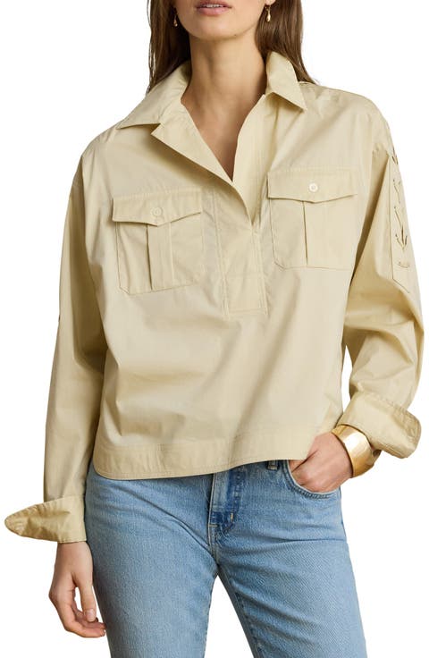 Silky Stretch Cotton Utility Shirt
