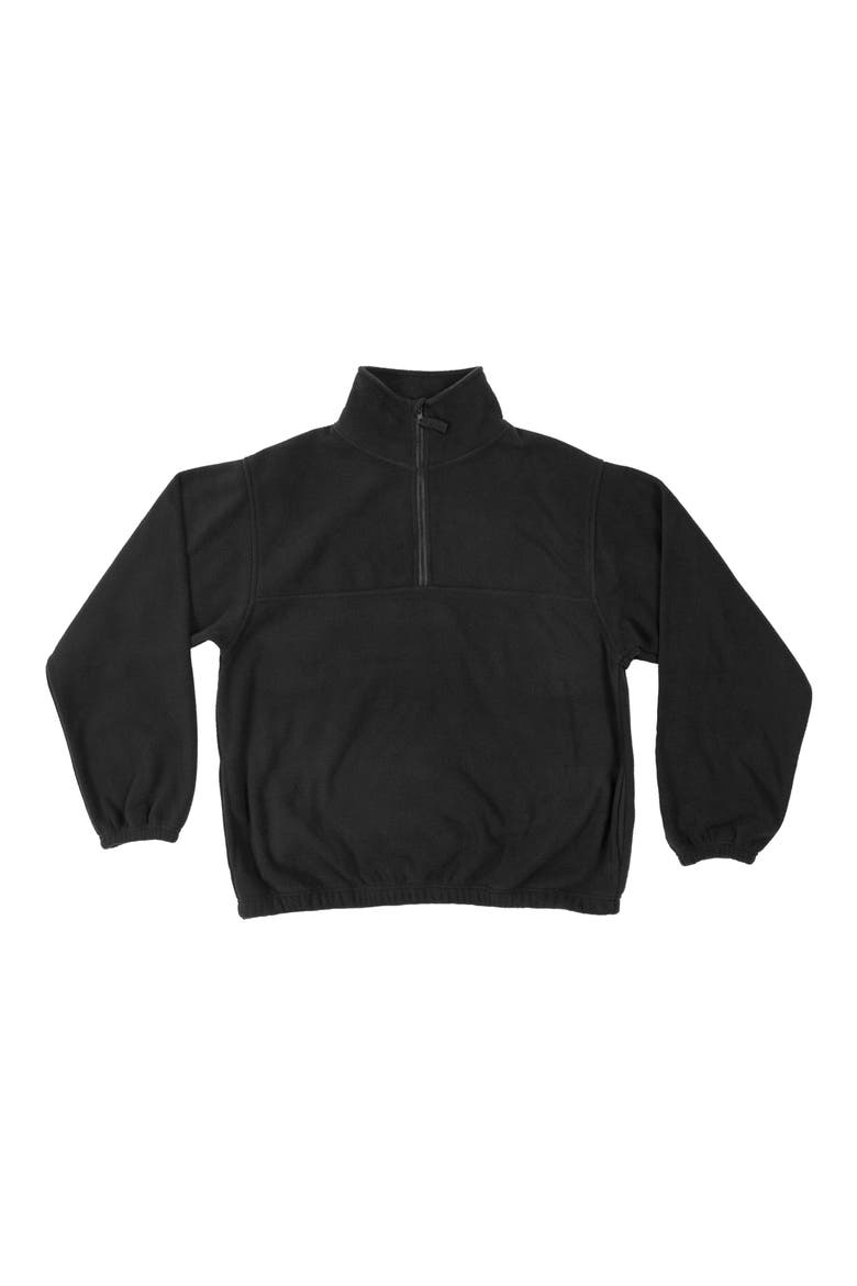 Polar Fleece Quarter Zip Sweatshirt, Alternate, color, BLACK