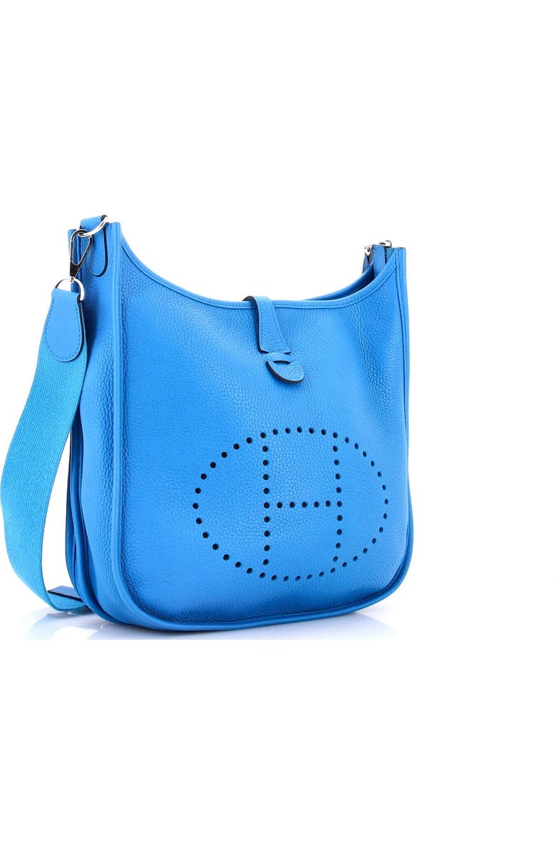 Pre-Owned Hermes Evelyne Bag Gen III Clemence PM, Alternate, color, Bleu Zanzibar