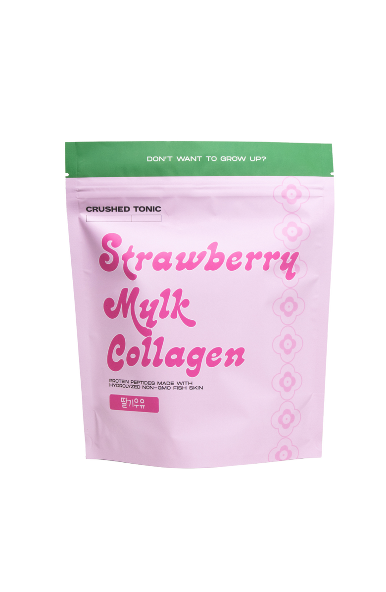 CRUSHED TONIC Strawberry Mylk Marine Collagen Supplement, Main, color, Light Pink