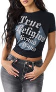 True Religion Rhinestone Graphic Stretch Cotton Baby Tee