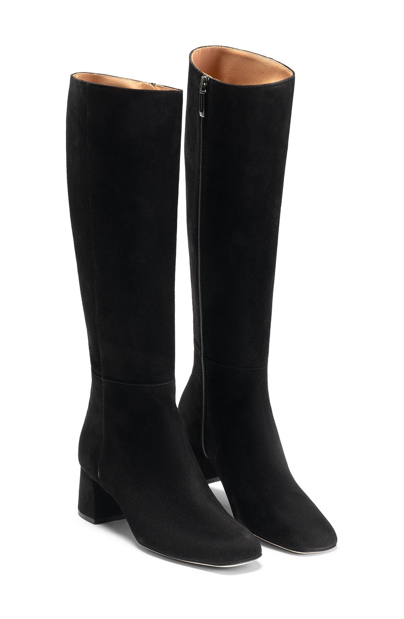 Magnanni Elayne Knee High Rider Boot, Main, color, Black Suede