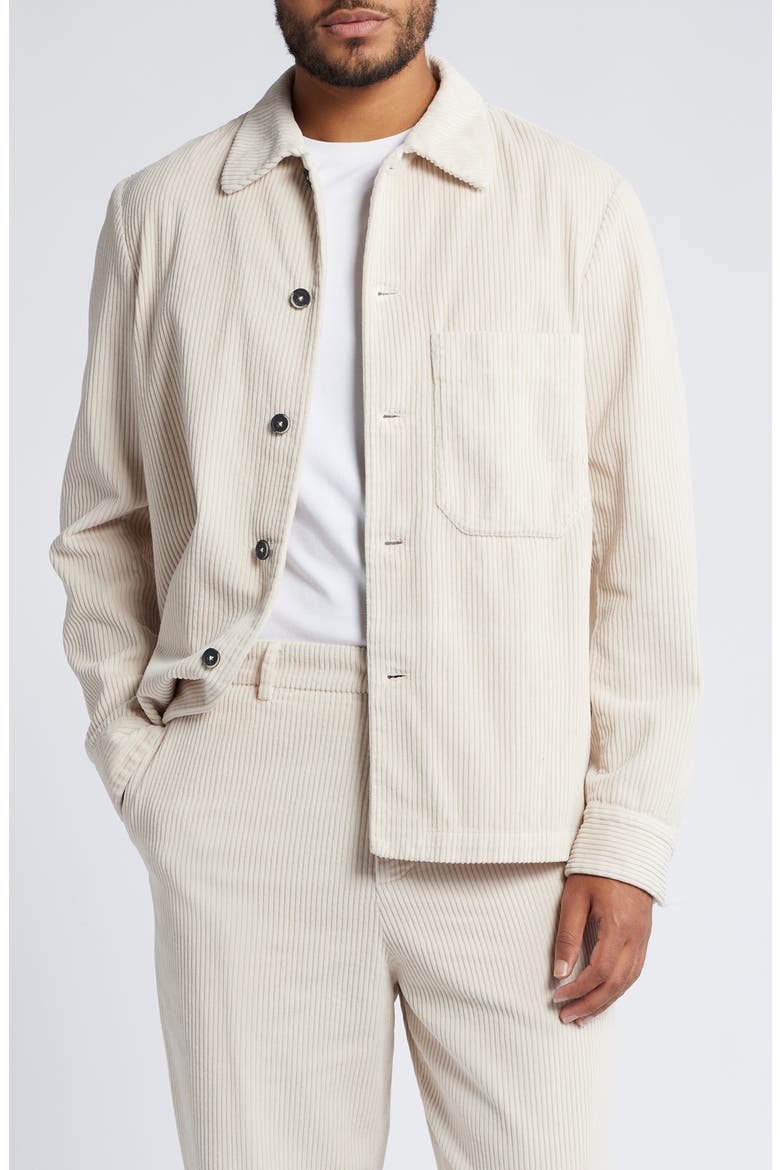 Cedrone Demi Cristal Cotton Corduroy Button-Up Overshirt, Main, color, CRISTAL