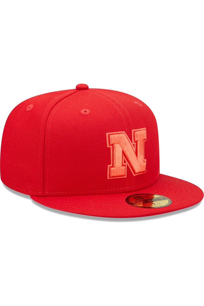 Men's New Era Scarlet Nebraska Huskers Bright Undervisor 59FIFTY Fitted Hat, Alternate, color, Scarlet