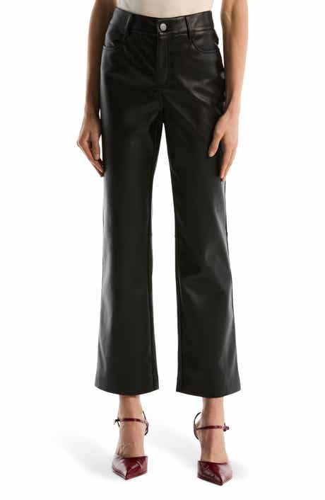 Faux Leather Cropped Bootcut Pants