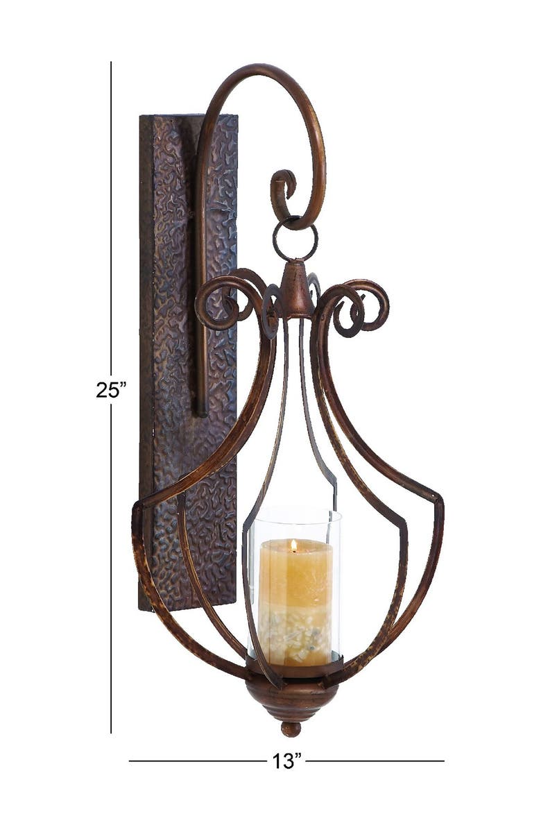 SONOMA SAGE HOME Bronze Metal Rustic Wall Sconce, Alternate, color, Brown