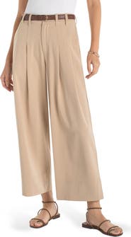 Liverpool Los Angeles Pleated High Waist Ankle Wide Leg Pants