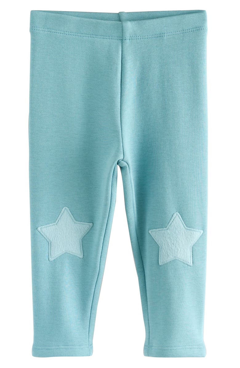 NEXT Kids' Cozy Star Knee Patch Leggings, Main, color, Blue