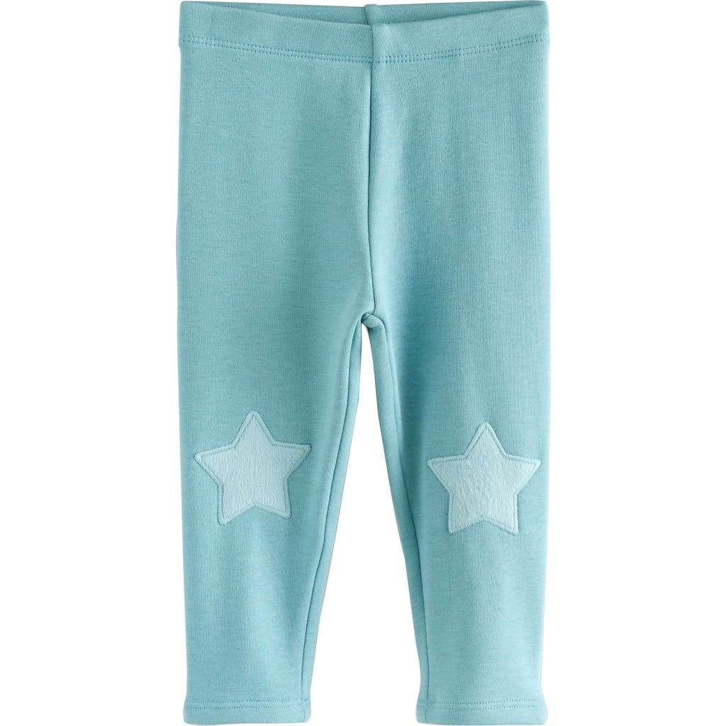 Next Kids' Cozy Star Knee Patch Leggings In Green