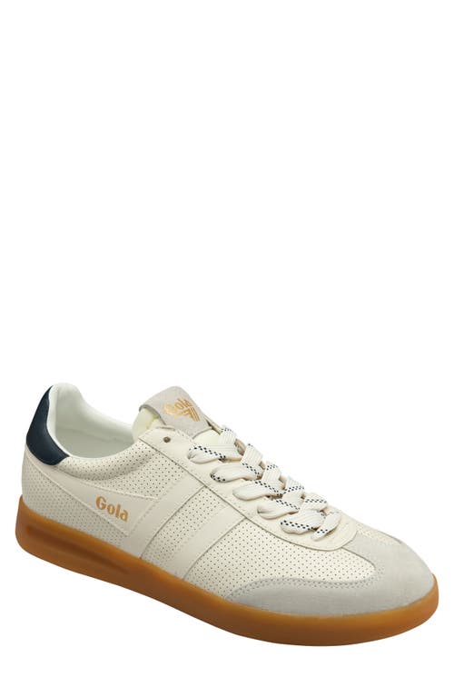 Gola Cyclone Leather 76 Sneaker In Off White/navy/gum