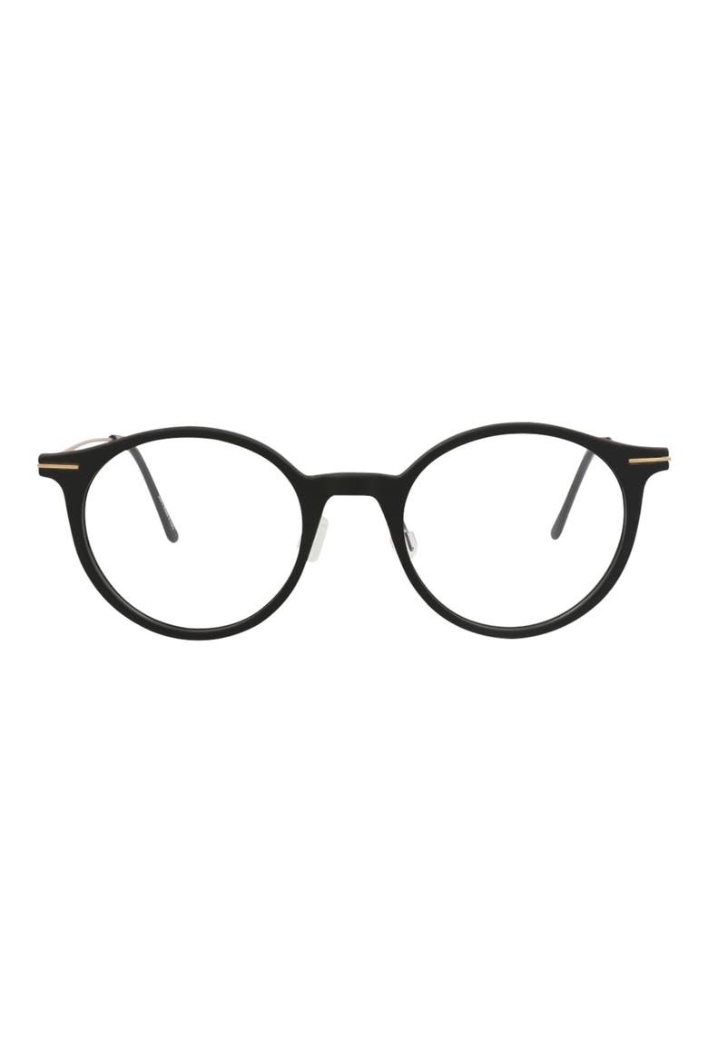 Core Optical 49mm Round Reading Glasses, Main, color, BLACK GOLD TRANSPARENT