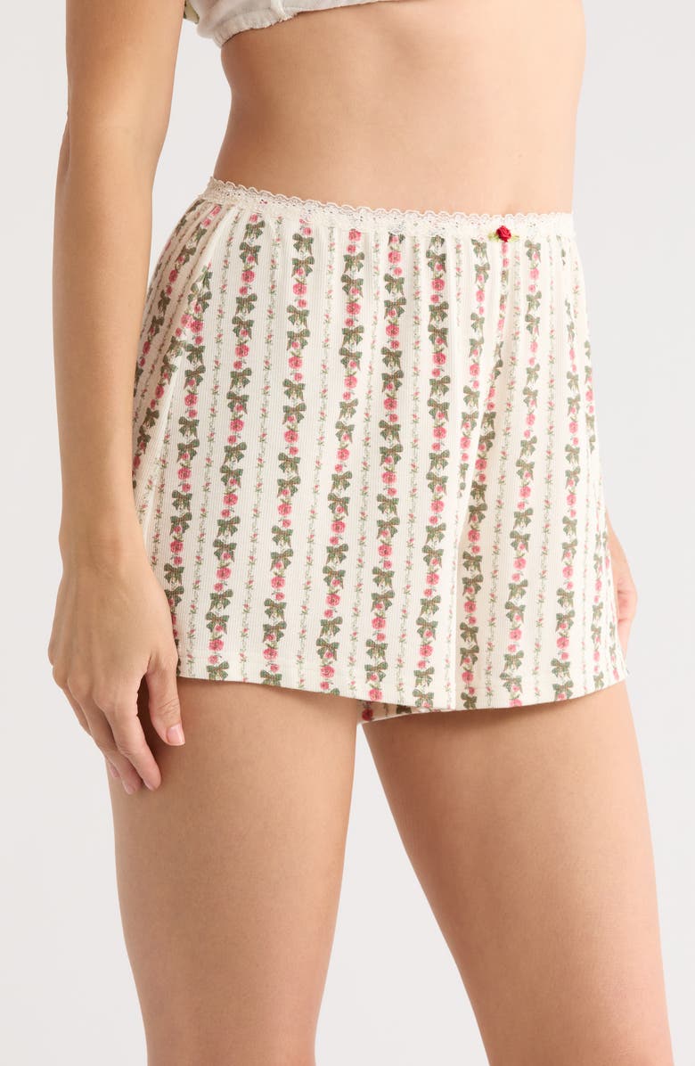 KILO BRAVA Print Pajama Shorts, Alternate, color, Heirloom Rose