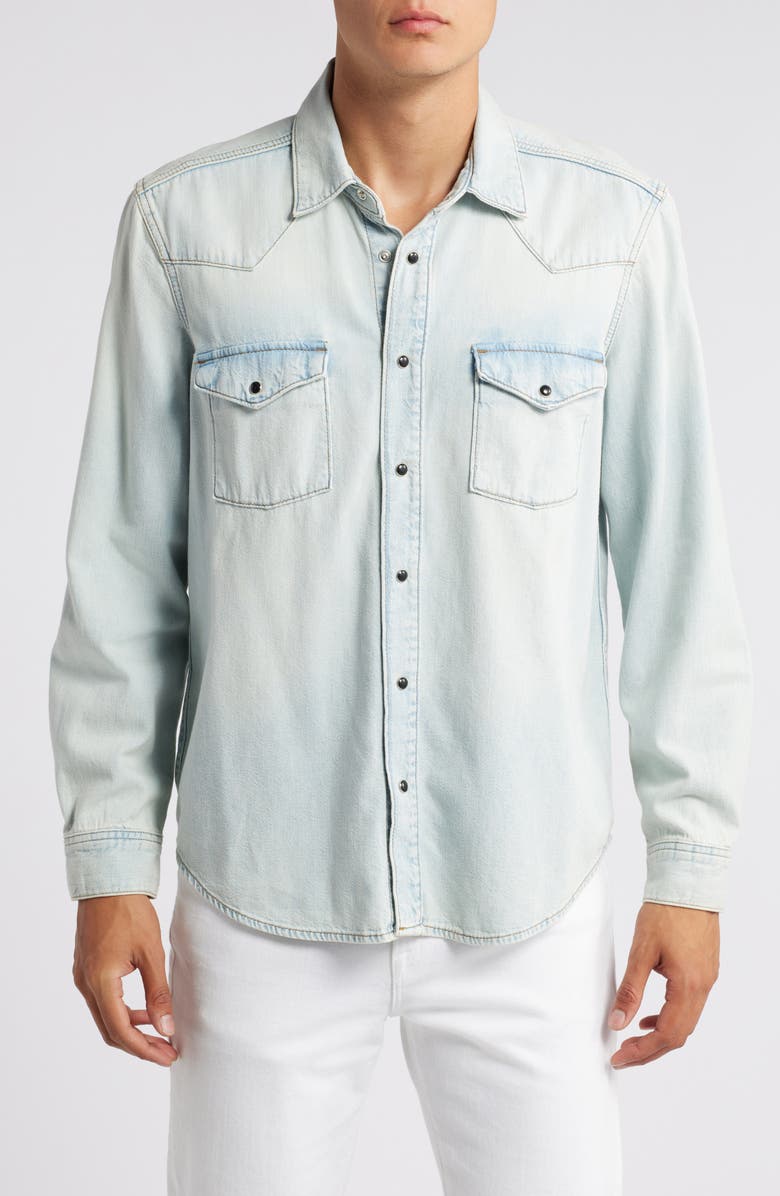 FRAME Western Denim Snap-Up Shirt, Main, color, 