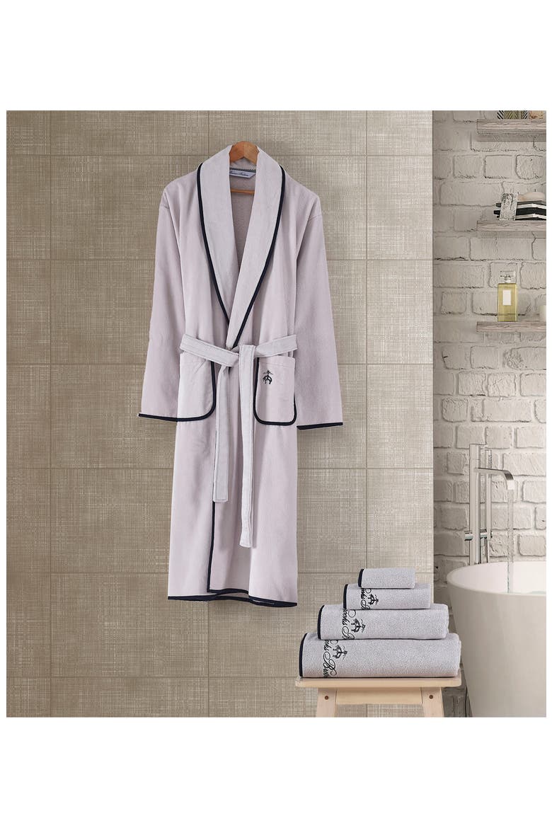 Contrast Frame Cotton Robe, Alternate, color, SILVER