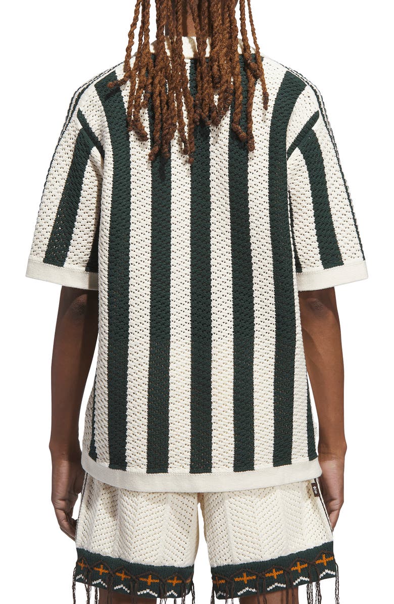 ADIDAS ORIGINALS X CLOT BY EDISON CHEN Stripe Johnny Collar Polo Sweater, Alternate, color, 