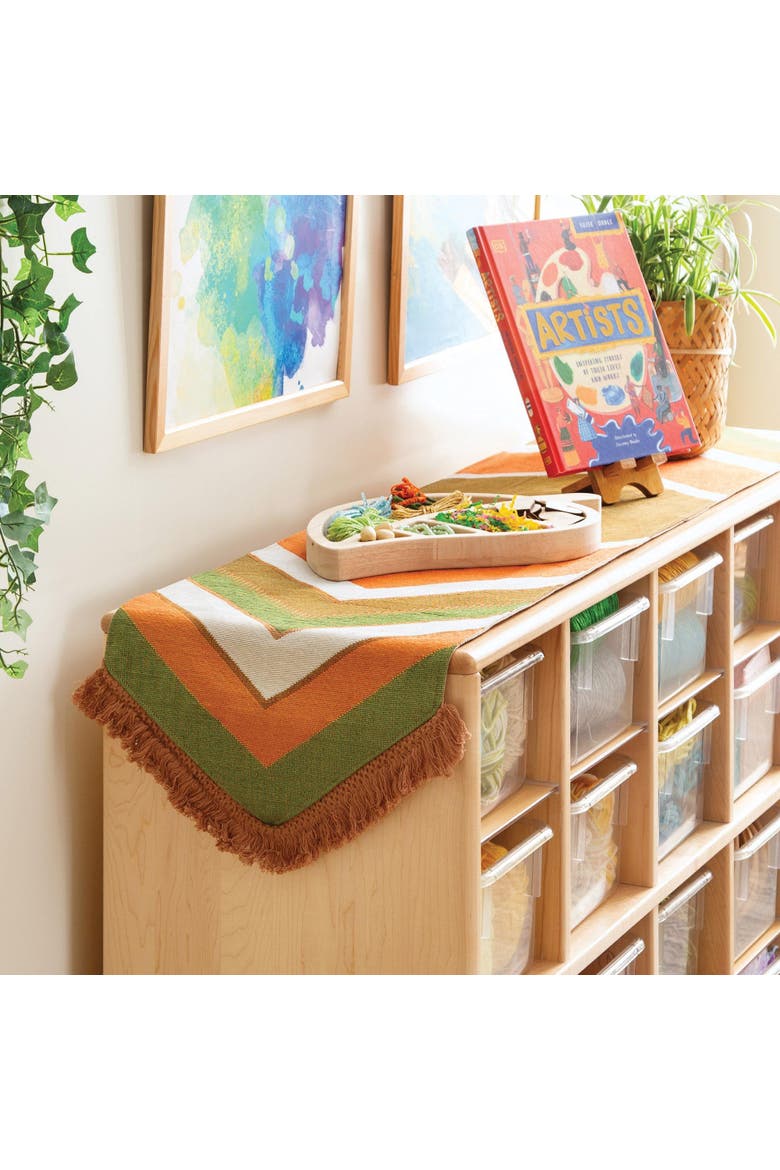Earth-Toned Decorative Runner, Alternate, color, orange