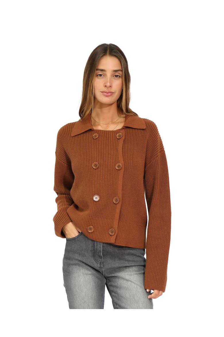 Make It With You Buttoned Cardi Jacket, Main, color, Dark brown
