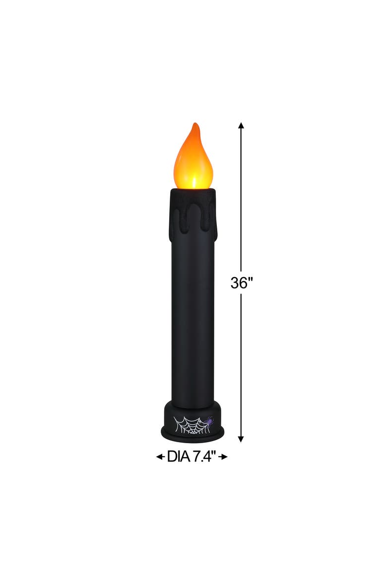 36 in. Halloween Blow Mold Candle - Black with Glitter Drip, Alternate, color, Black