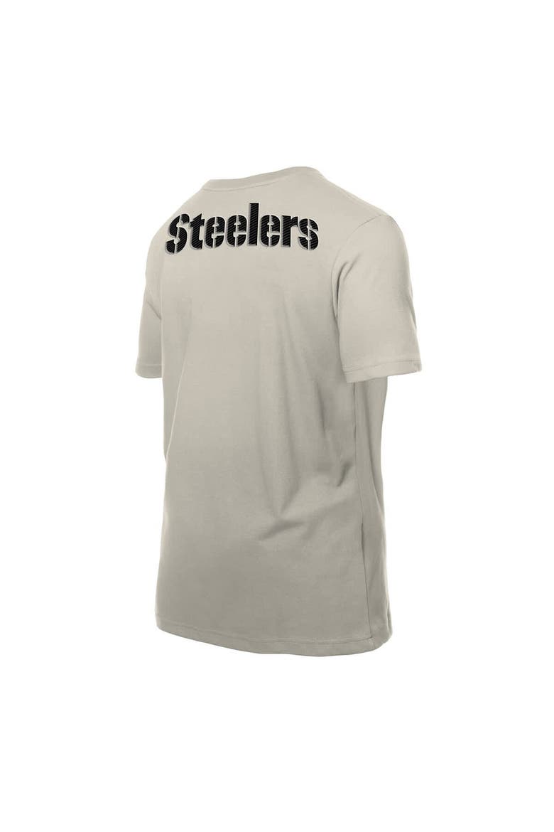 Men's New Era Light Beige Pittsburgh Steelers Multi Patch T-Shirt, Alternate, color, Light Beige