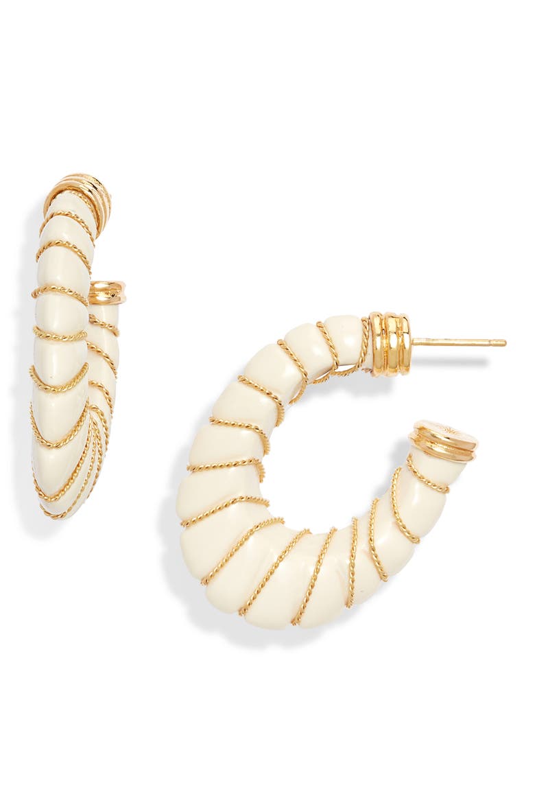 Cyclade Hoop Earrings, Main, color, WHITE