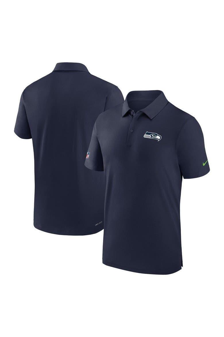 Men's Nike College Navy Seattle Seahawks Sideline Coaches Performance Polo, Main, color, Navy