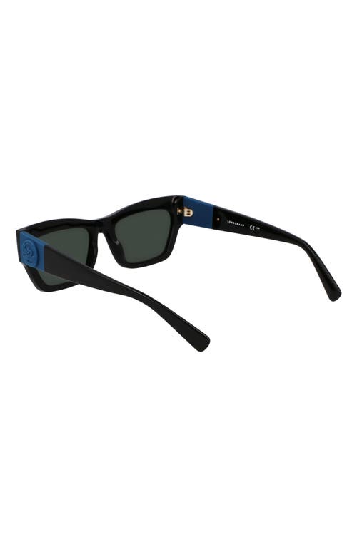 Longchamp Medallion 53mm Modified Rectangular Sunglasses In Black