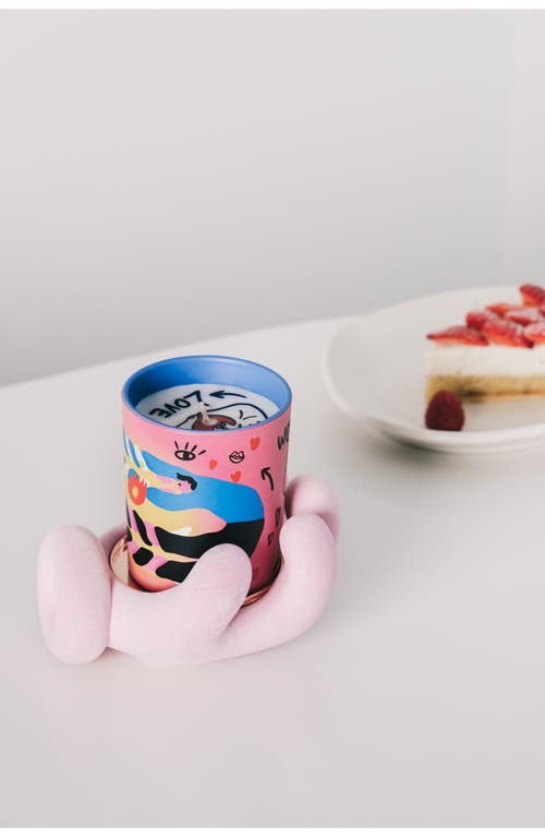 Wekükü Wekuku Hold On Tight Berry Scented Candle & Holder Gift Set In Pink