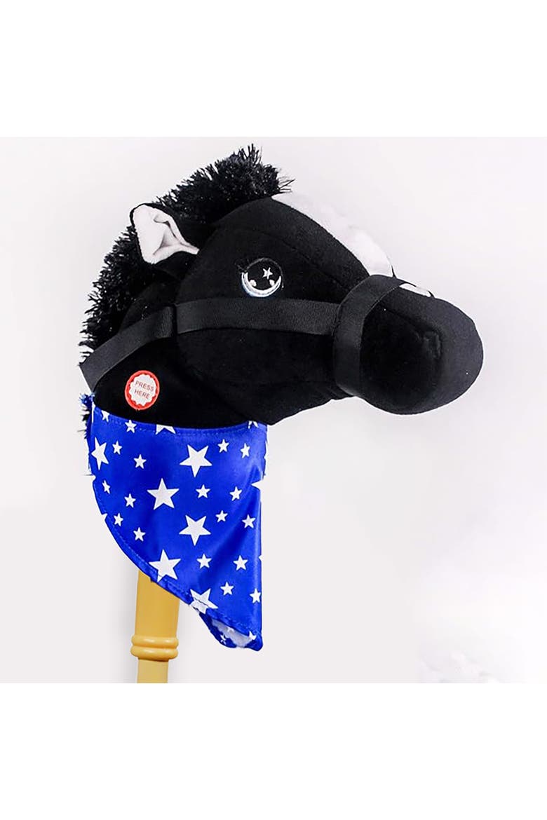 28 Inch Stick Horse with Sound Toy, Alternate, color, Black