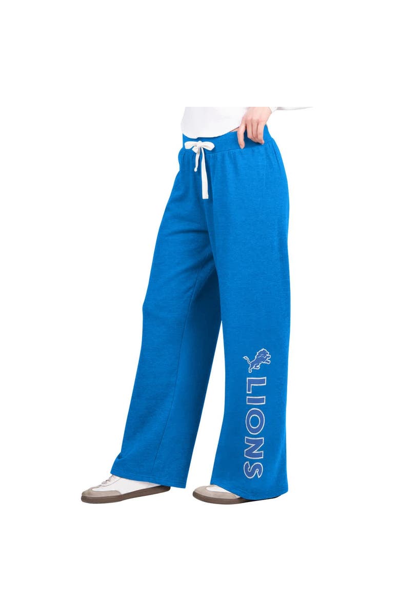 G-III 4HER BY CARL BANKS Women's G-III 4Her by Carl Banks Blue Detroit Lions Field Wide Leg Sweatpants, Alternate, color, Blue