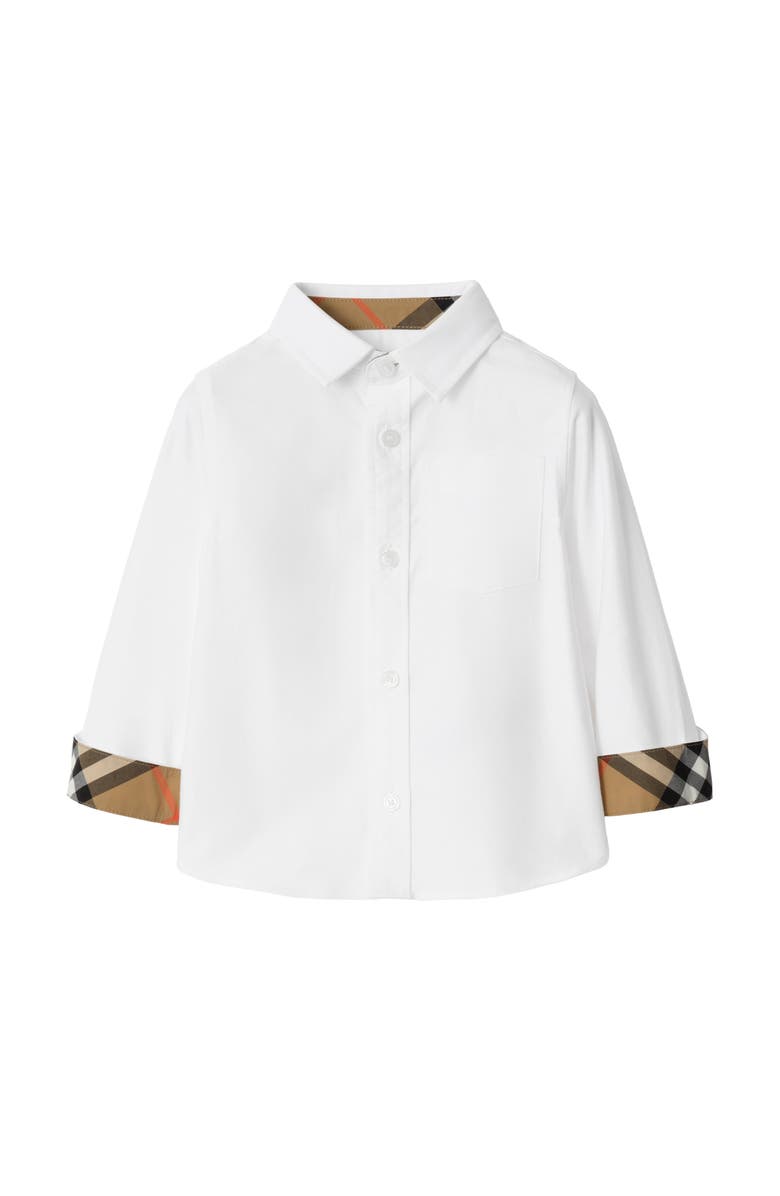 Burberry Cotton Oxford Shirt, Main, color, White