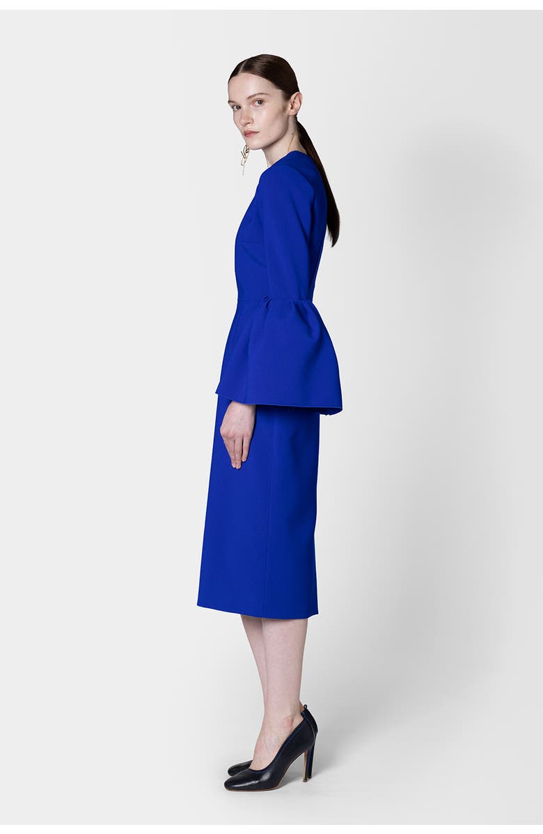 Roksanda Margot Round Neck Long Sleeve Midi Dress, Alternate, color, Iris