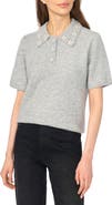 CeCe Beaded Short Sleeve Sweater