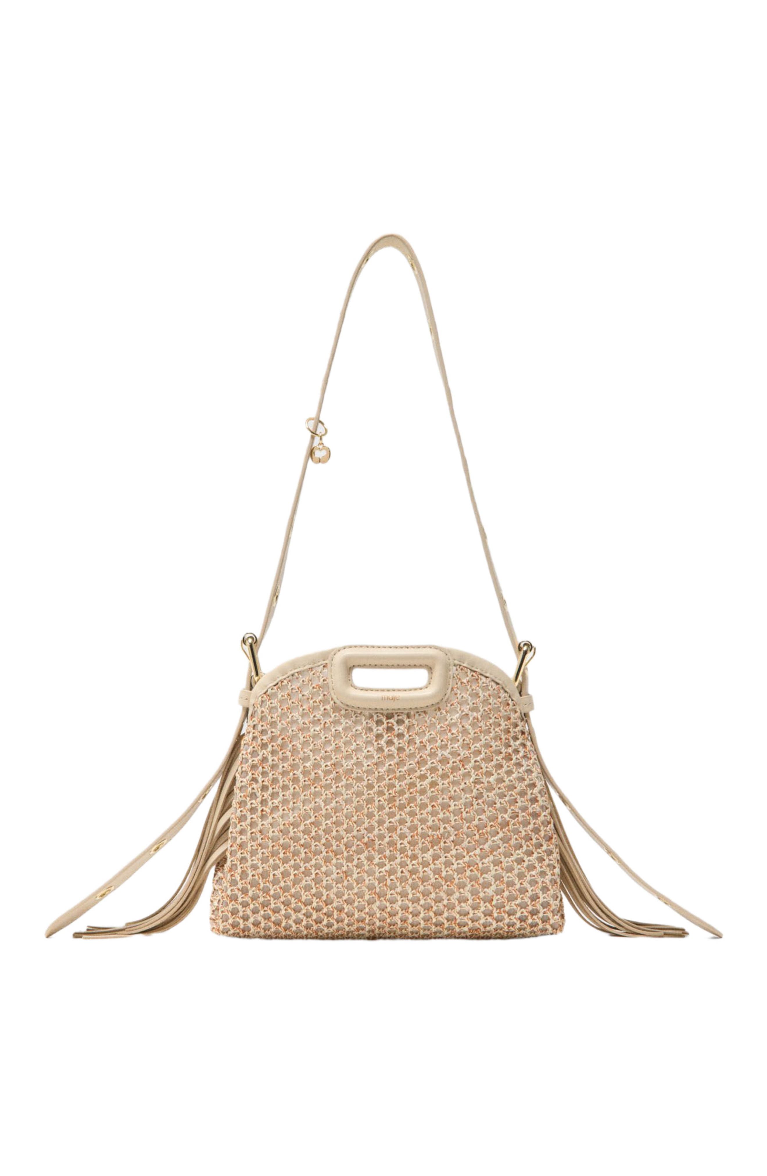 maje Miss M mini net bag, Main, color, Nude
