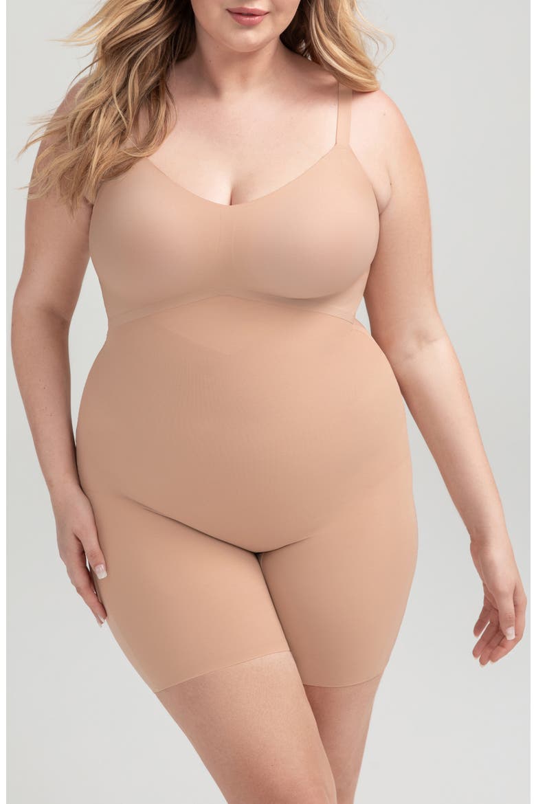 Mid Thigh Bodysuit, Alternate, color, SAND