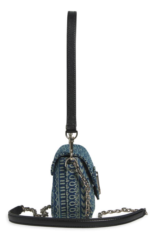 Shop Marc Jacobs The Monogram Sun-faded Denim Clover Shoulder Bag
