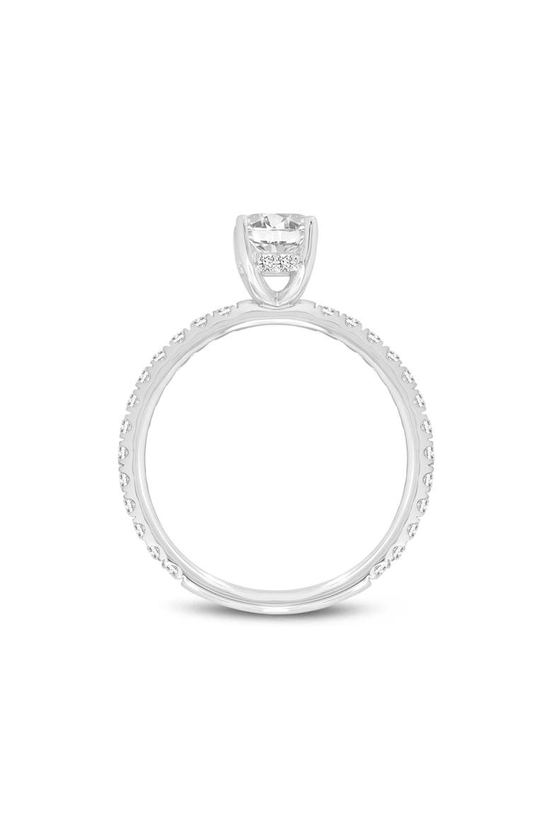 Fiora 14K White Gold Emerald Cut Lab Grown Diamond Hidden Halo Engagement Ring - 1.70 ctw, Alternate, color, 14K White Gold